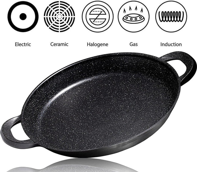 CUILINA paellapan 36 cm – Greblon-antiaanbaklaag met marmercoating, inductie