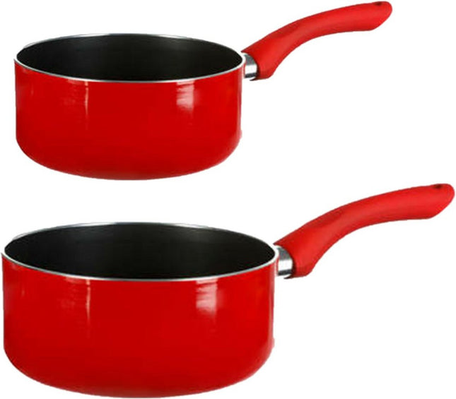 5Five - Casseroles en acier - Induction - Set 2x - Diamètre 18 et 20 cm - Rouge