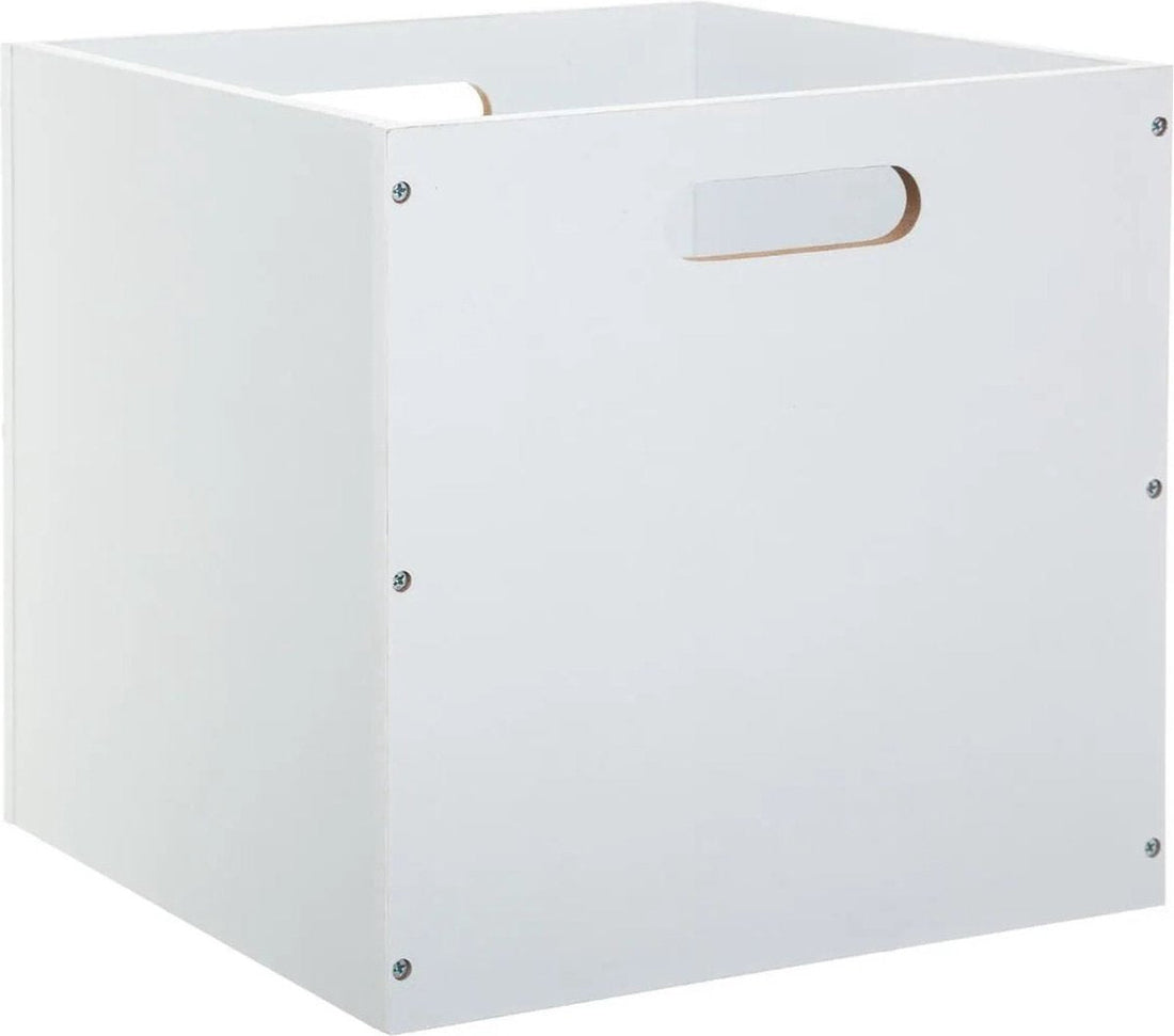 5Five Opbergmand / kastmandje - Wit - 31 x 31 x 31 cm - 29 liter - Vakkenkast manden - Hout - Opvouwbaar