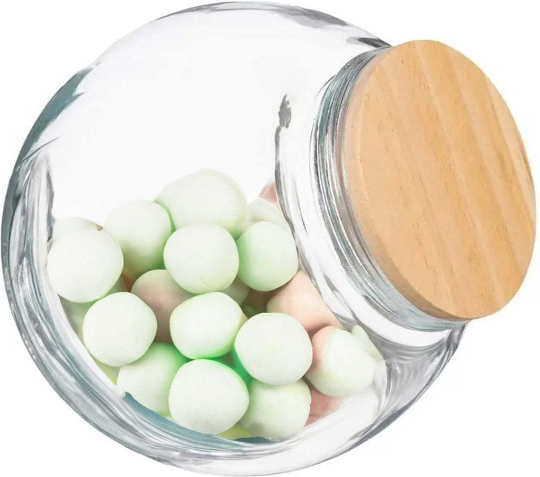 5Five voorraadpot glas met houten deksel – snoeppot 650 ml, luchtdicht
