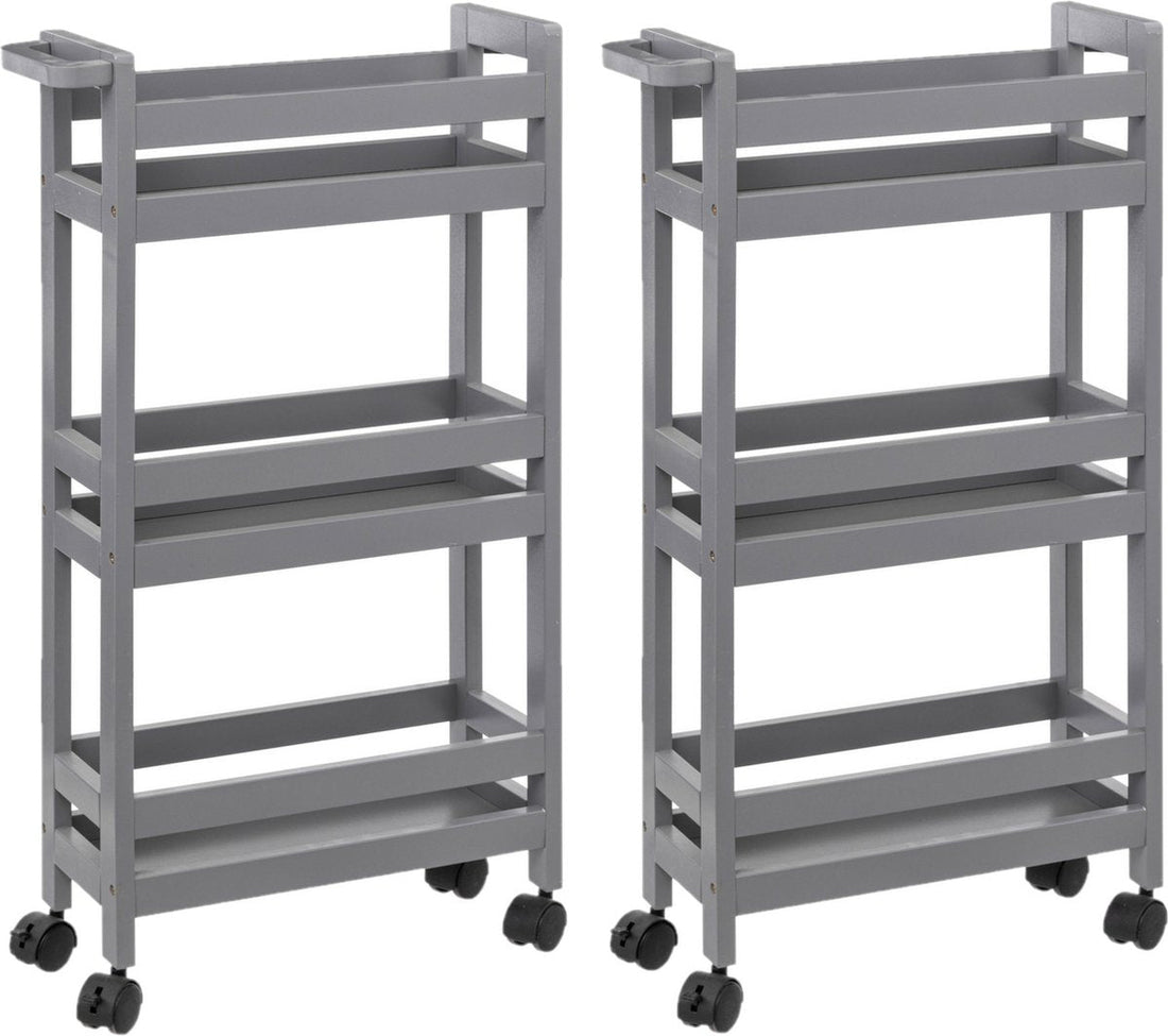 Chariot de cuisine 5Five - 2x - 3 niveaux - gris béton - P15 x L40 x H75 cm