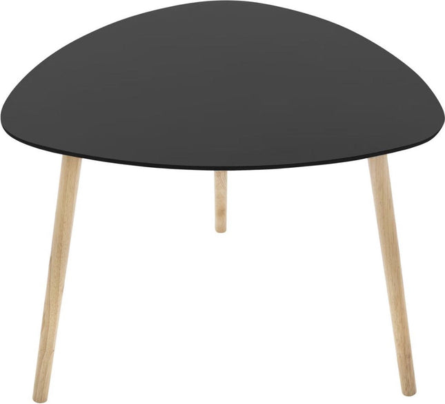 Salontafel zwart met houten poten – Scandinavisch design, 60 x 60 cm