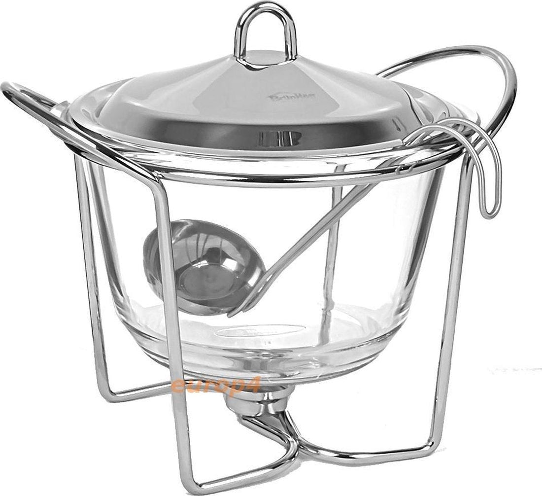 Kinghoff 1413 voedselverwarmer in potvorm – glas en rvs, 4,1 liter