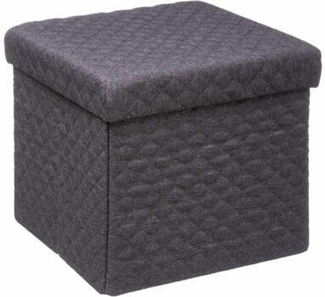 5Five poef met opbergruimte – donkergrijs, opvouwbaar, 31 x 30 x 31 cm