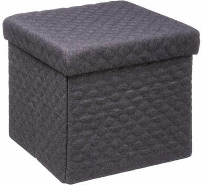 5Five poef met opbergruimte – donkergrijs, opvouwbaar, 31 x 30 x 31 cm