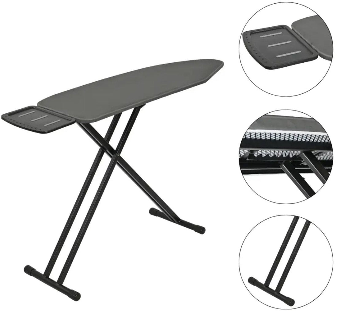 Kinghoff KH-1940 strijkplank extra breed 122 x 38 cm – 7 hoogtes, grafiet