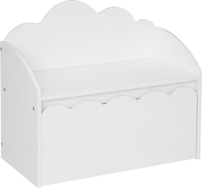 Atmosphera Kids speelgoedkist Zoete wolk – kinderbank met opbergruimte, wit