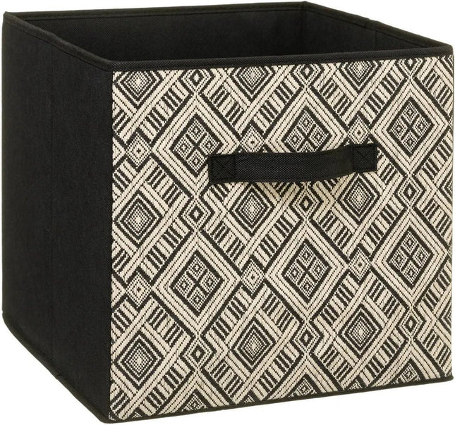 5Five opbergmand voor de vakkenkast – 29 liter, zwart/crème, 31 x 31 x 31 cm