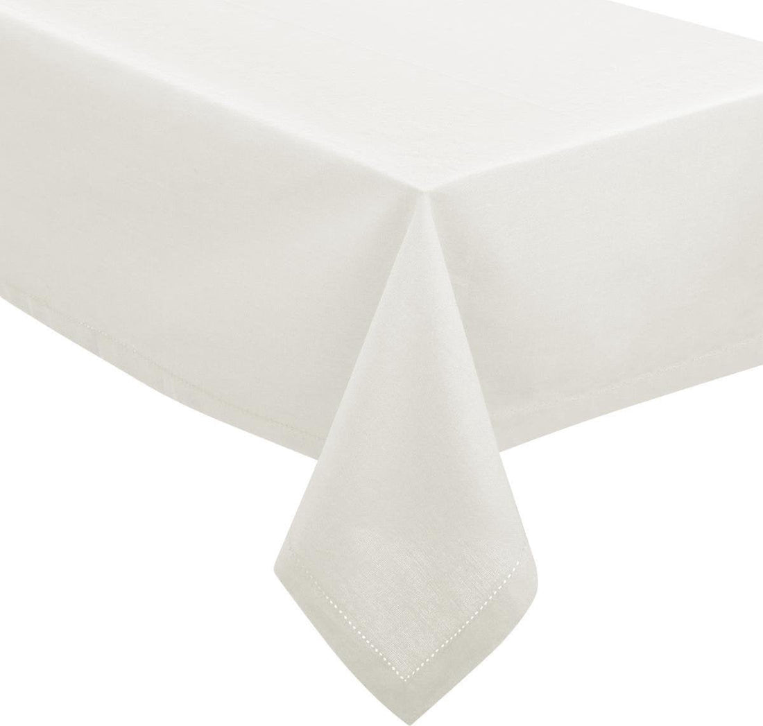 Atmosphera katoenen tafelkleed wit met opengewerkte rand – 240 x 140 cm
