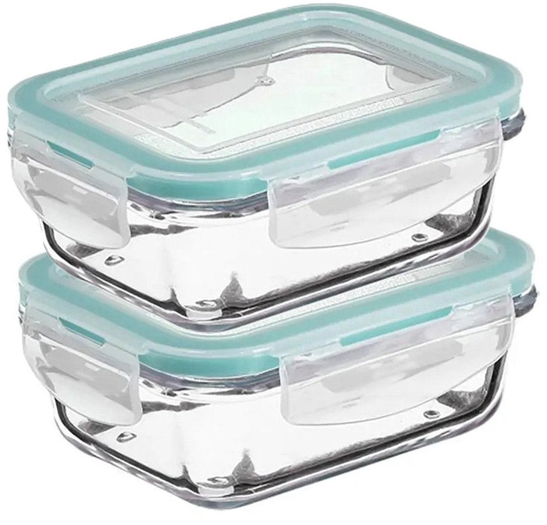 5Five glazen vershoudbakjes met clipdeksel, 2 stuks – 330 ml, 14 x 10 cm