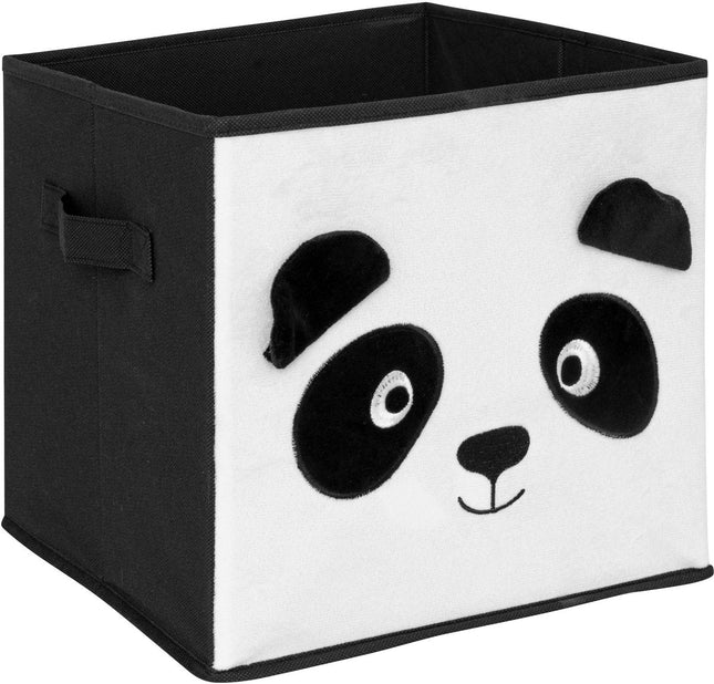 Atmosphera Kids opbergdoos panda met oortjes – opvouwbaar, wit/zwart, 29 cm