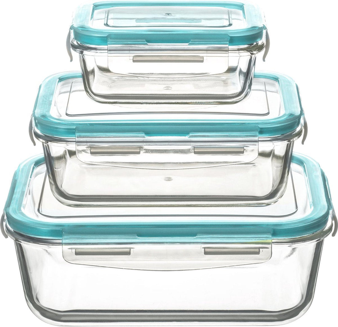 5Five magnetronschalen set van 3 – glazen voorraaddozen 0,3, 0,8 en 1,7 liter