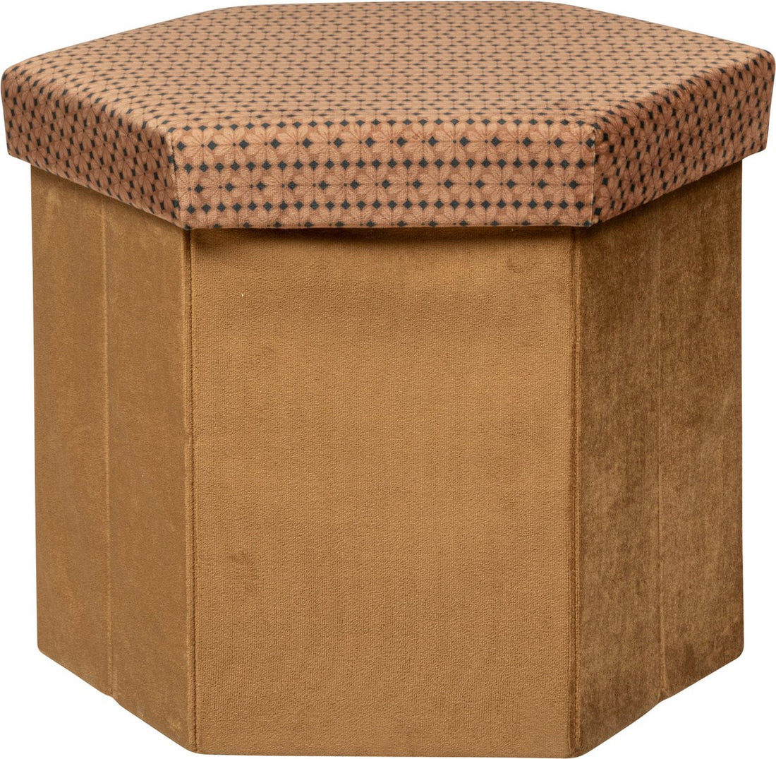 Atmosphera poef opvouwbaar – bruin karamel, 40 x 38 x 46 cm
