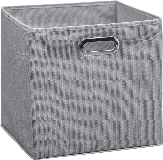 5Five opbergmand/kastmand lichtgrijs linnen – 29 liter, 31 x 31 x 31 cm