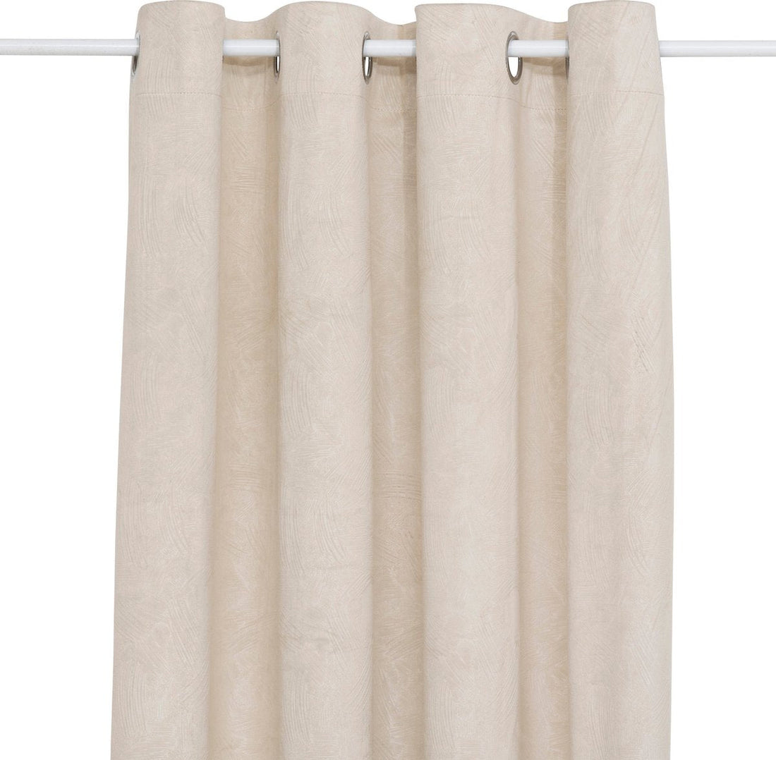 Atmosphera Fujo verduisteringsgordijn van fluweel – linnenbeige, 135 x 260 cm