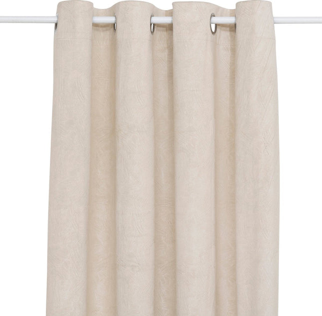 Atmosphera Fujo verduisteringsgordijn van fluweel – linnenbeige, 135 x 260 cm