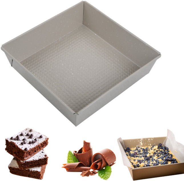 Kinghoff KH-1974 vierkante bakvorm – bakblik 24 x 24 x 6 cm, beige