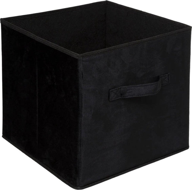 Set of 2x storage baskets / cabinet baskets 29 liters black / cream polyester 31 x 31 x 31 cm - Storage boxes - Cube unit baskets