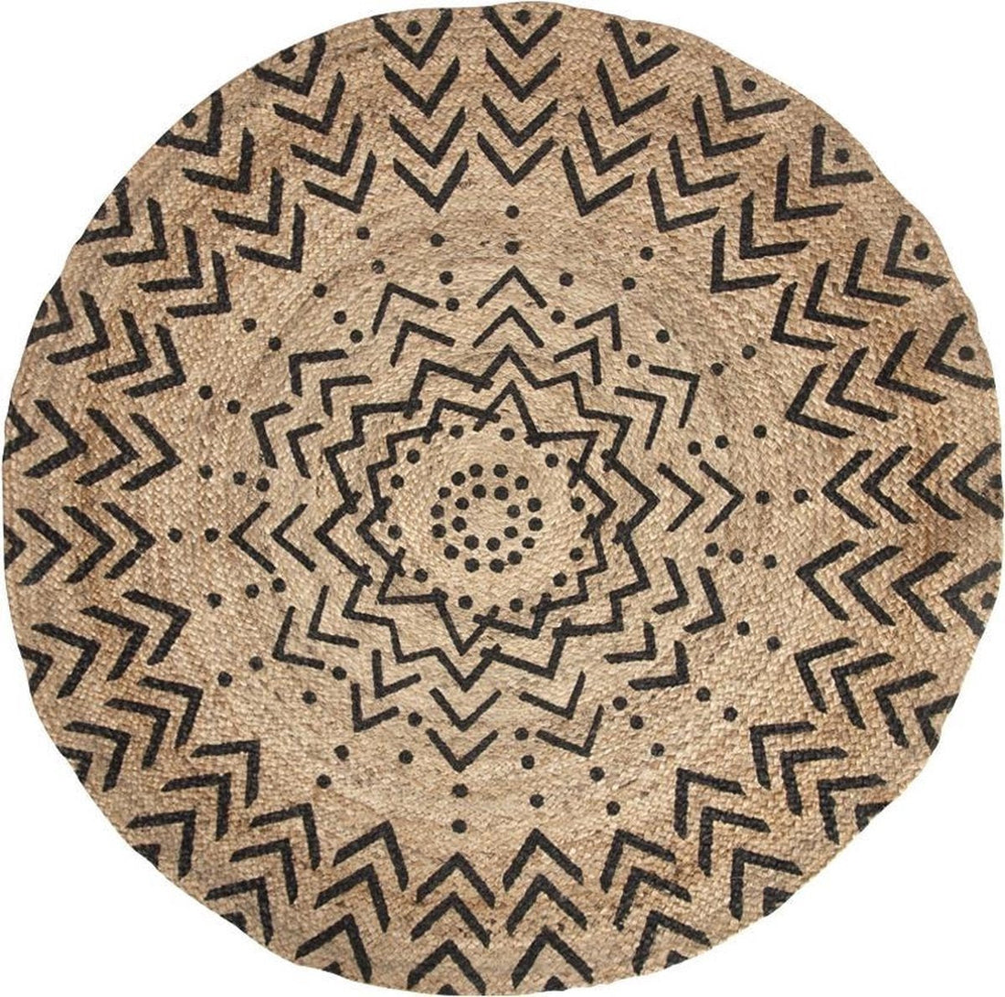 Tapis rond à motifs graphiques en jute Atmosphera D120
