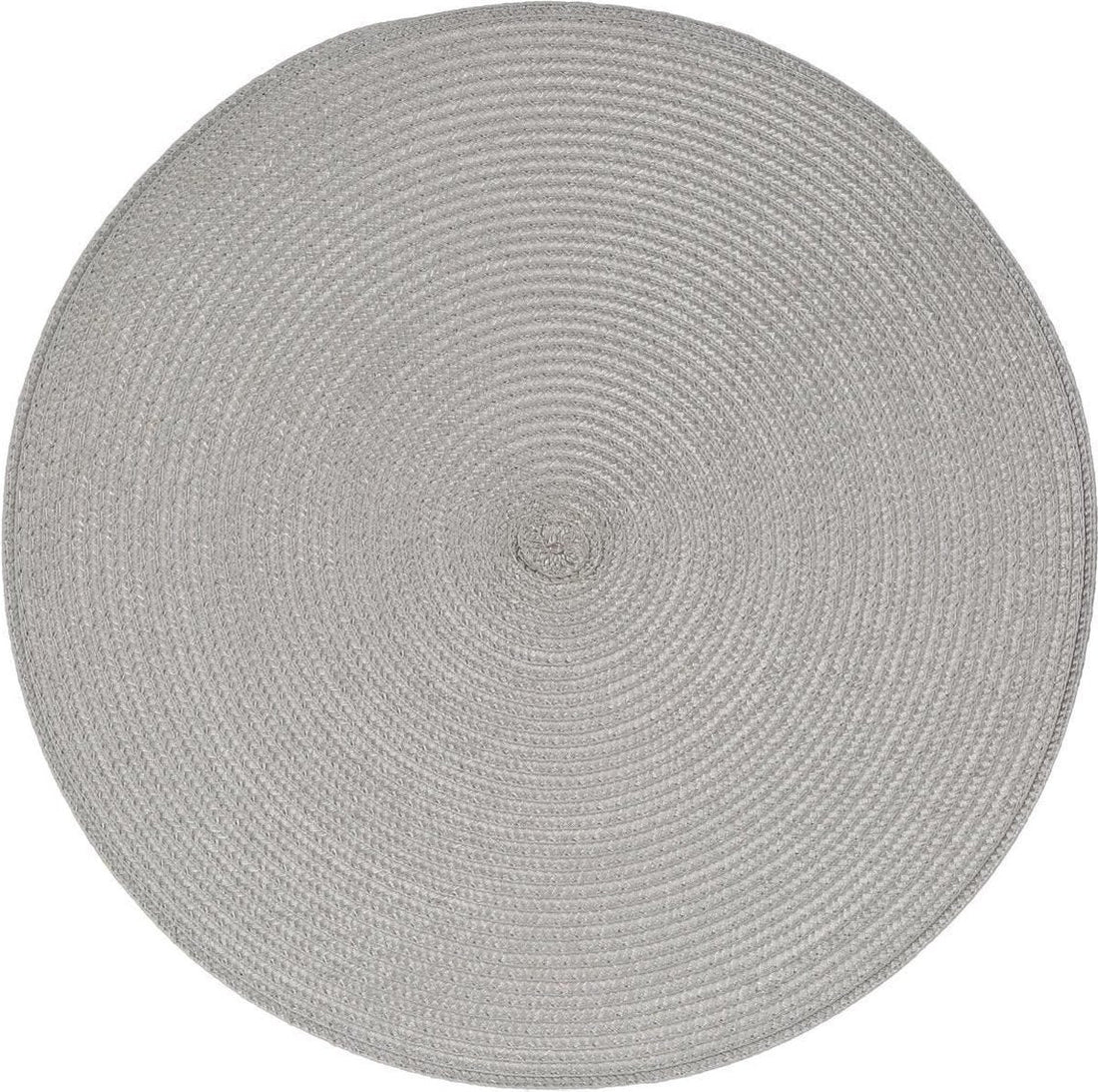 Secret de Gourmet ronde placemats lichtgrijs – 8 stuks, gevlochten kunststof
