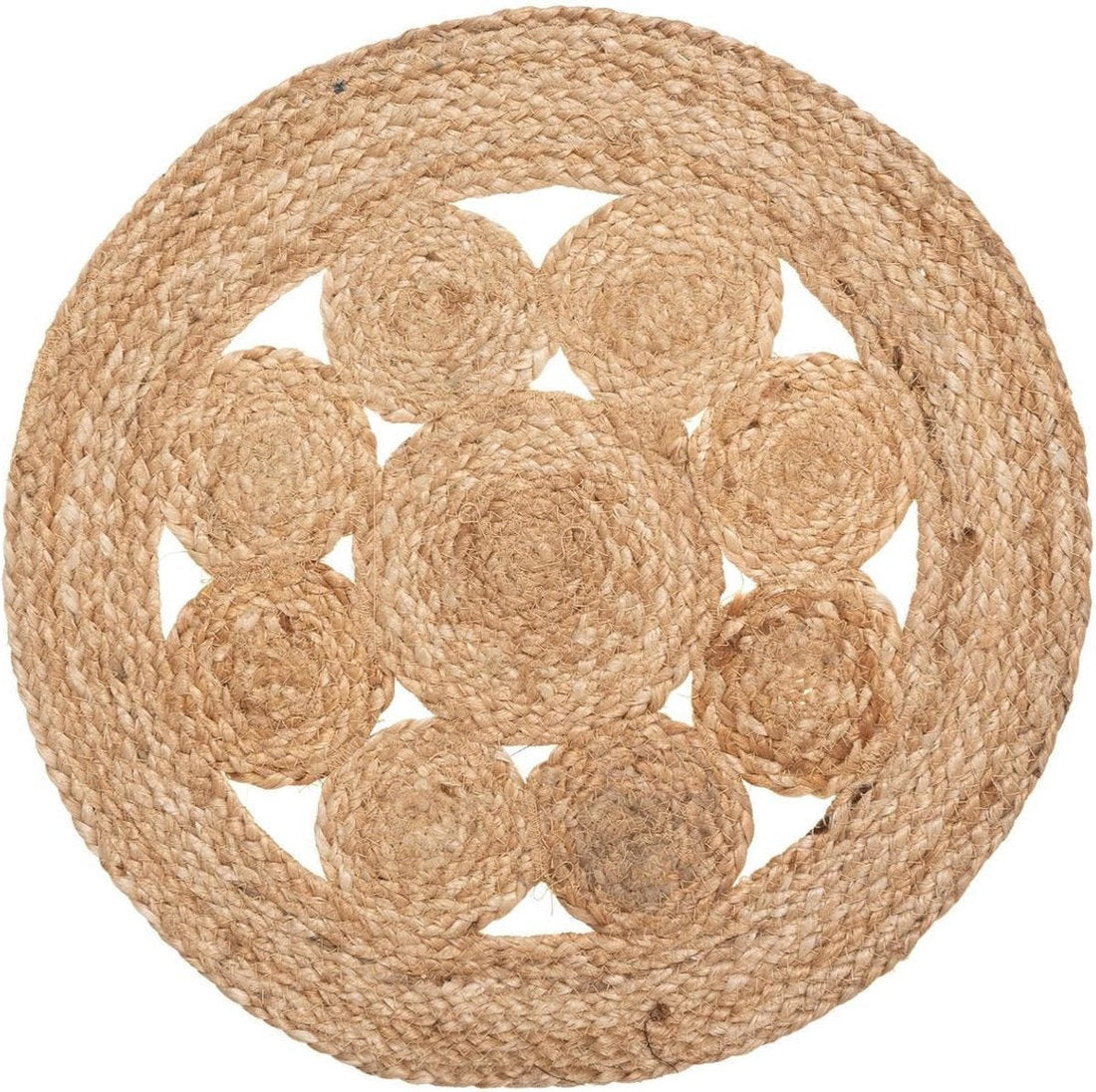 Atmosphera jute placemats beige – set van 6, rond Ø 38 cm