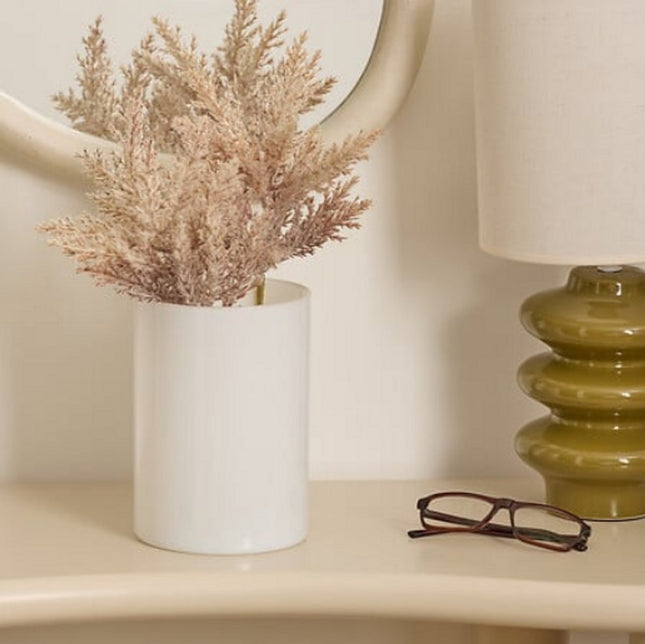 Lidy glazen vaas wit – bloemenvaas van 20 cm hoog, Ø 14 cm