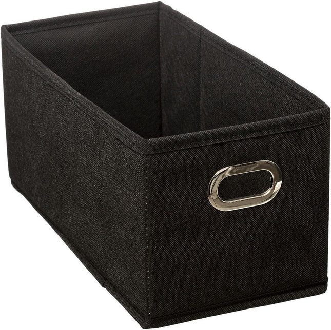 5Five kastmand zwart van linnen – opbergmand 7 liter, 31 x 15 x 15 cm