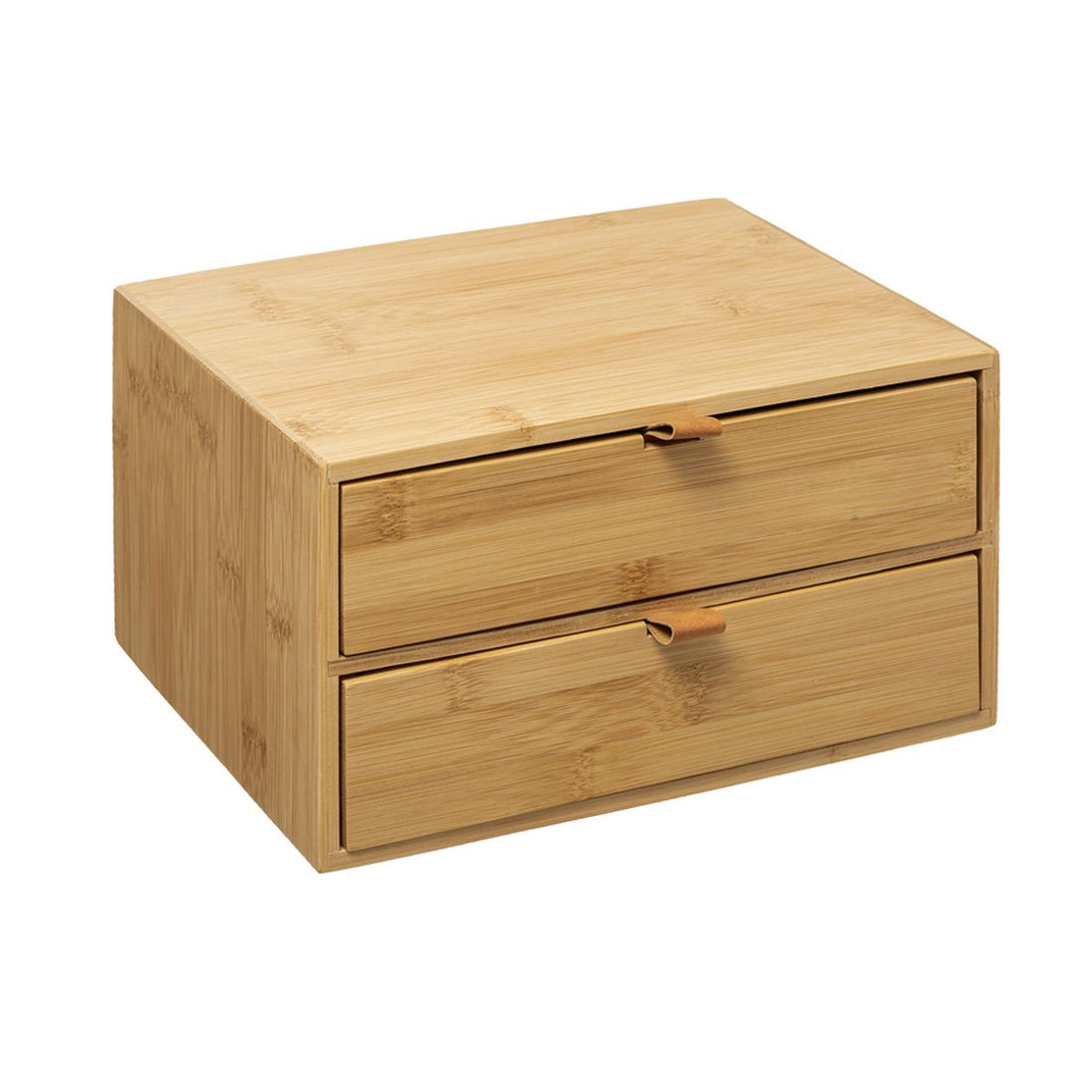5Five bamboe bakjes met 2 lades – make-up en sieraden, 25 x 14,5 x 20 cm