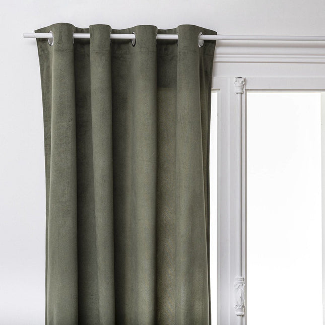 Atmosphera Lilou gordijnen met ringen – kant-en-klaar, 140 x 260 cm, kaki