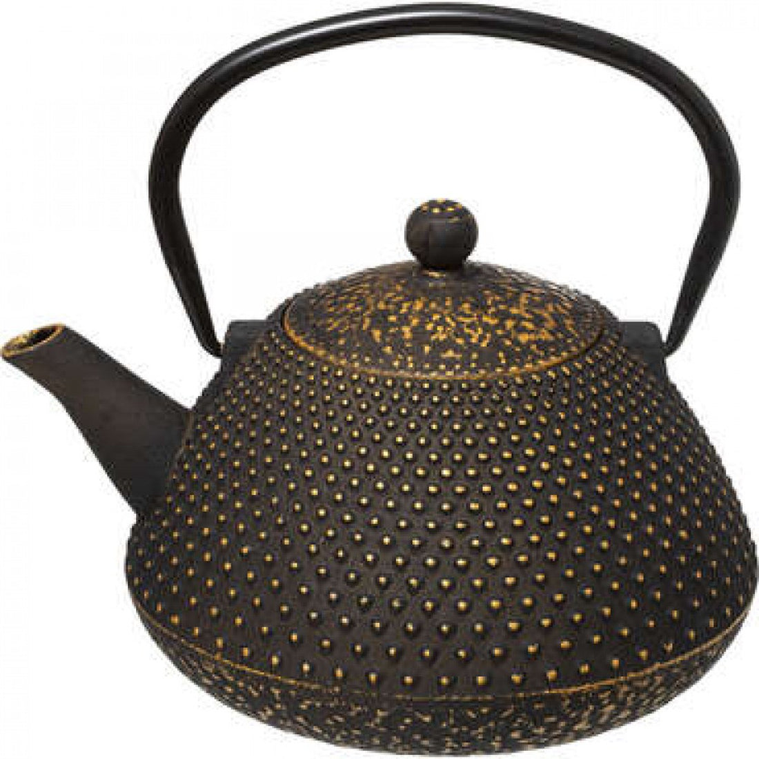 Gietijzeren theepot zwart koper in Japanse stijl – met stippen, 0,8 liter