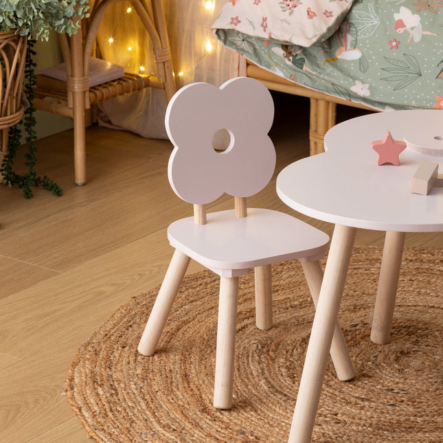Atmosphera Kids kindertafel Bloem – ronde tekentafel, roze, Ø 51 x 40 cm