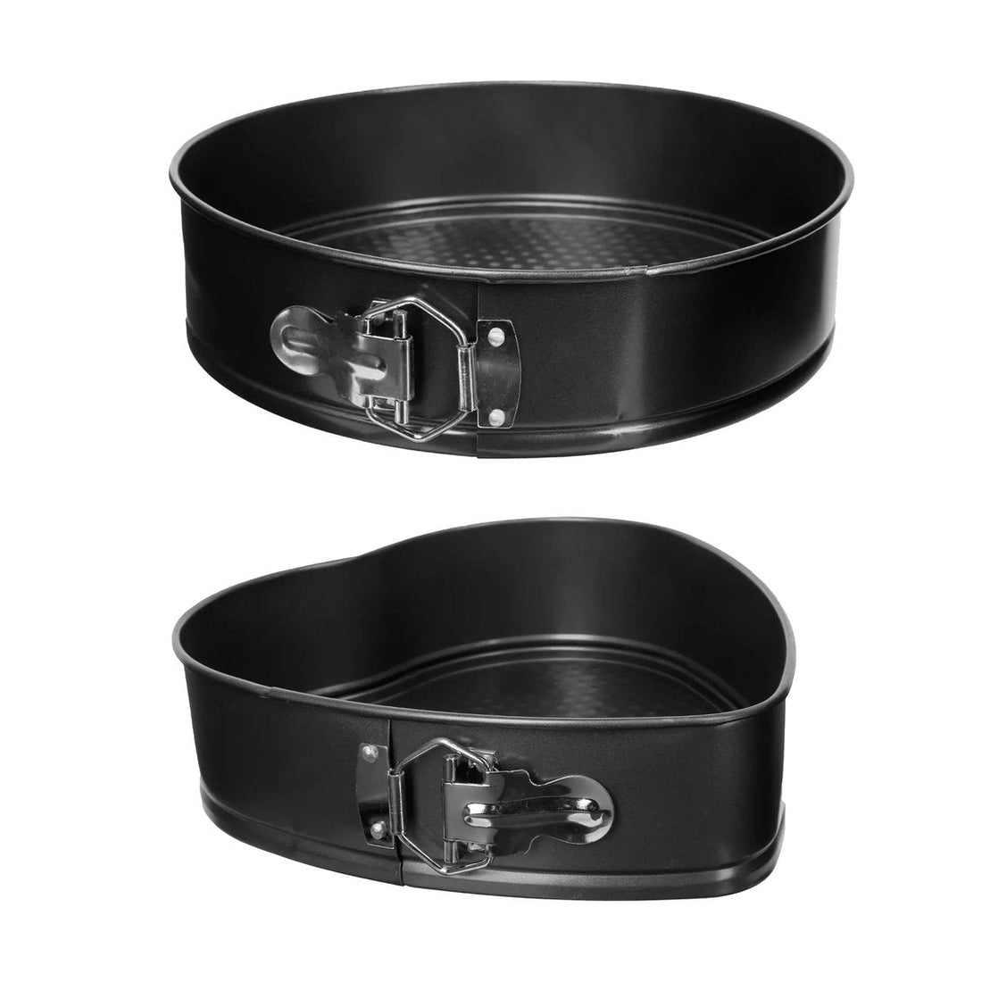 5Five Moules à gâteau / moule à charnière - métal - noir - lot de 2 moules