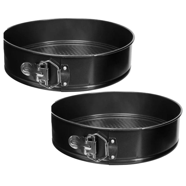 5Five springvorm 26 cm – set van 2, zwart metaal met antiaanbaklaag