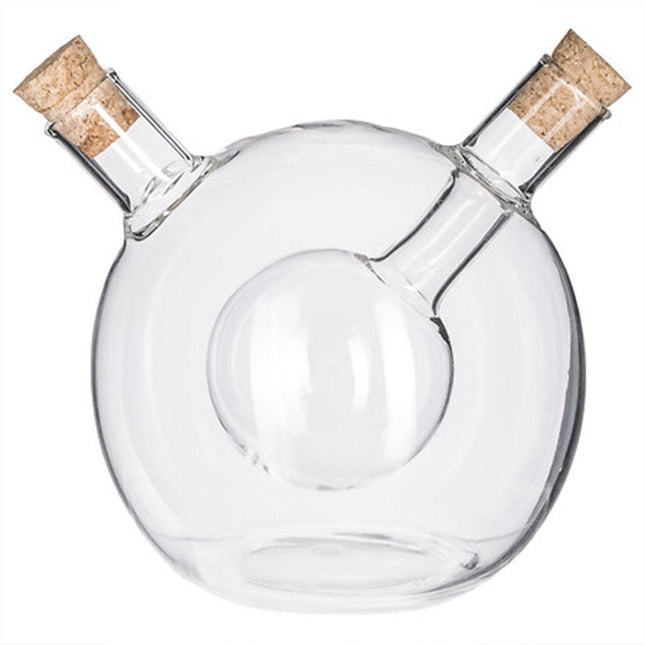 Secret de Gourmet olie- en azijnstel – 2 bolvormige glazen flessen met kurk