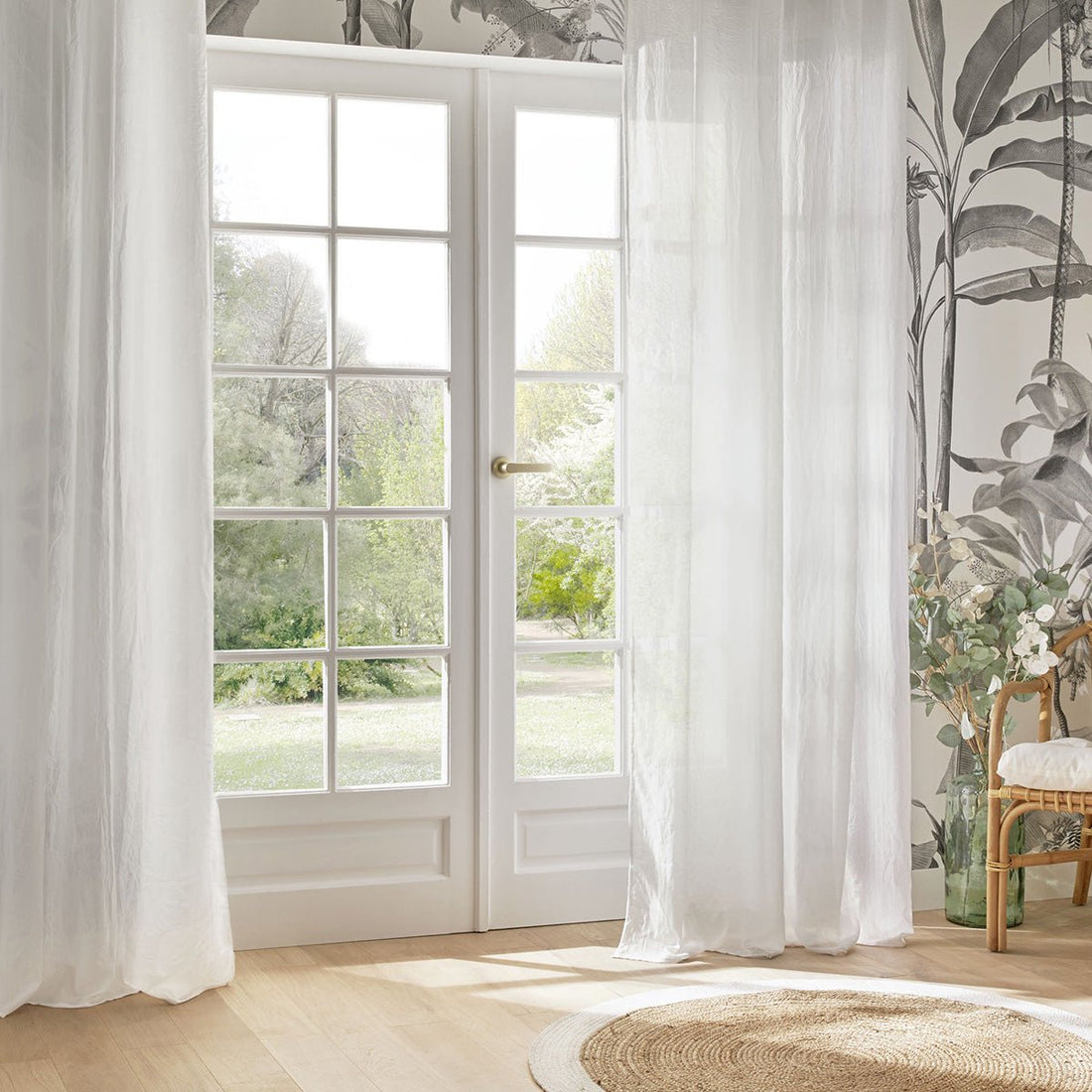 Atmosphera Paxta gordijn wit, transparant – met ringen, 130 x 240 cm