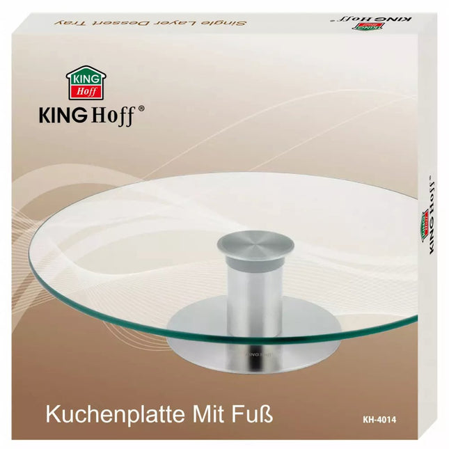 Kinghoff taartstandaard KH4014 – taartplateau van gehard glas, Ø 30 cm