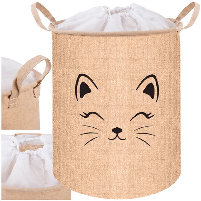Kruzzel opbergmand voor speelgoed – XL, waterdicht en opvouwbaar, beige print – foto 2