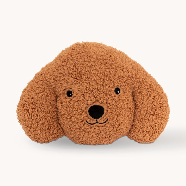 Atmosphera Kids sierkussen Woef – bruin hondenkussen van bouclé, 36 x 24 cm