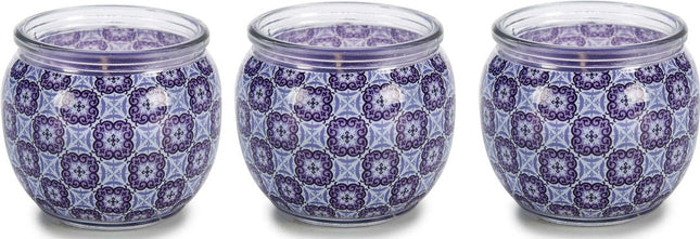 Geurkaarsen Magic Spa paars – set van 3 in glas, ca. 20 branduren