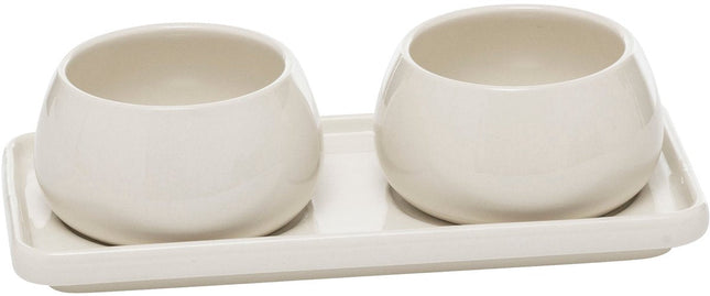 Secret de Gourmet Nora aperitiefset – 2 schaaltjes op dienblad, wit