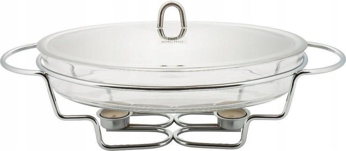 Kinghoff KH-1411 warmhoudschaal met deksel – rechaud van glas, 3,2 liter
