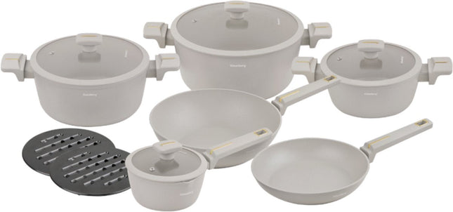 Klausberg KB-7969 pannenset beige, 12-delig – met wok, ook voor inductie – foto 2