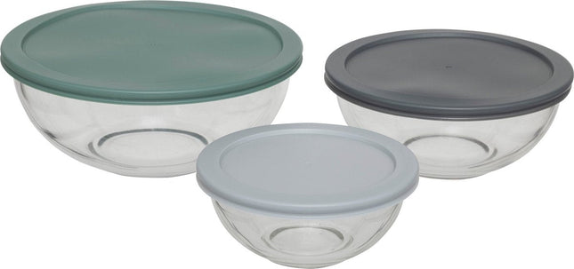 5Five glazen voorraaddozen, set van 3 – borosilicaatglas, 400 ml, 1 en 2 liter