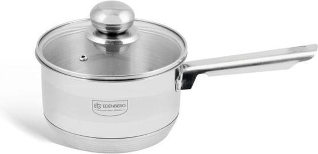 Edënbërg Classic Line RVS steelpan Ø 16 cm – 1,5 liter, glazen deksel