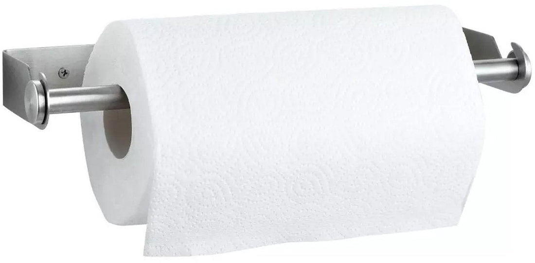 KLAUSBERG KB-7563 Porte-Essuie-Tout | Accessoire de Cuisine en Acier Inoxydable pour Papier Essuie-Tout et Film Alimentaire | Fixation Murale (Collage ou Vissage) | 33 cm