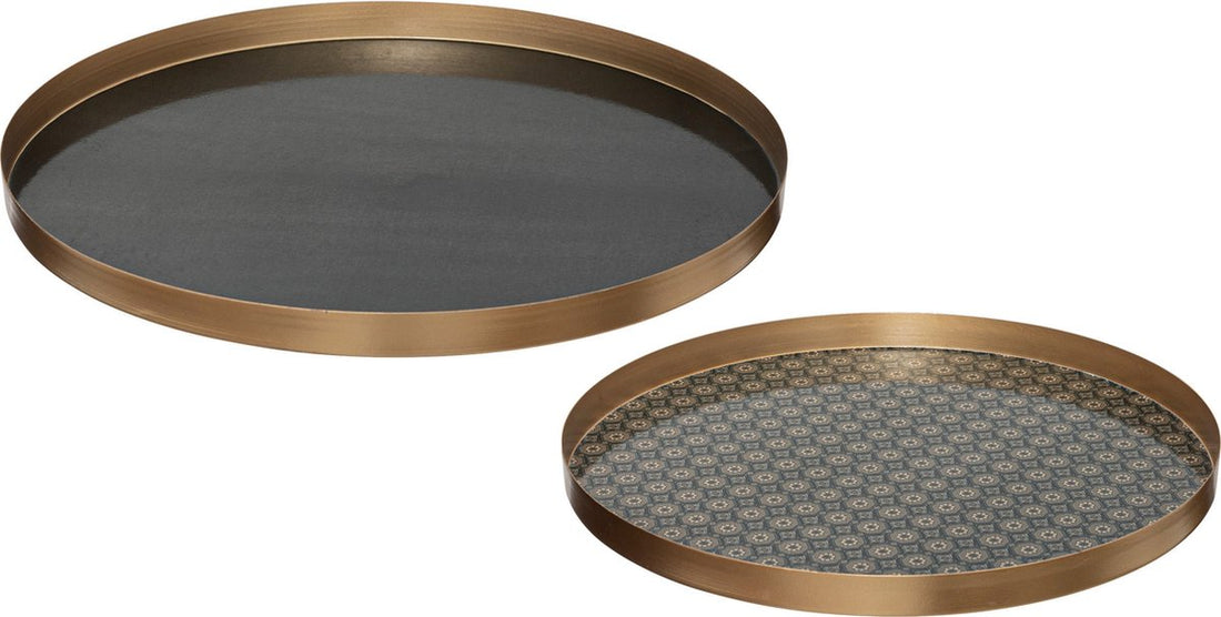 Atmosphera Jill dienbladen van ijzer – set van 2, Ø 43 cm