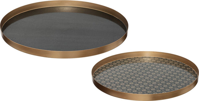 Atmosphera Jill dienbladen van ijzer – set van 2, Ø 43 cm
