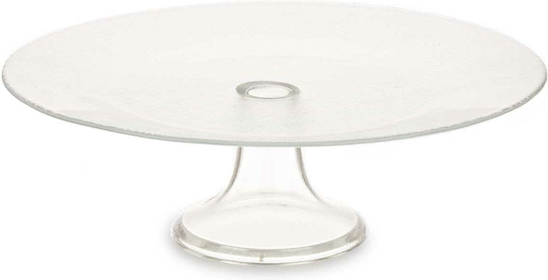 Vivalto Taartplateau Crystal - kristal glas - 10 x 32 cm - op verhoogde voet - taartplateaus