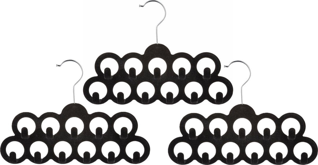 5Five Clothes Hanger - 3x - 11 hooks - plastic - for belts and ties - belt holder