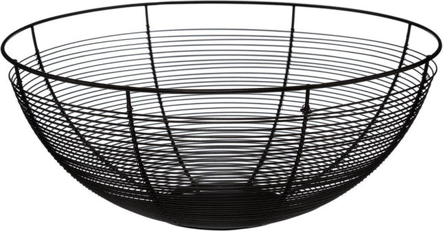 5Five fruitschaal zwart metaal – ronde fruitmand van draad, Ø 32 cm